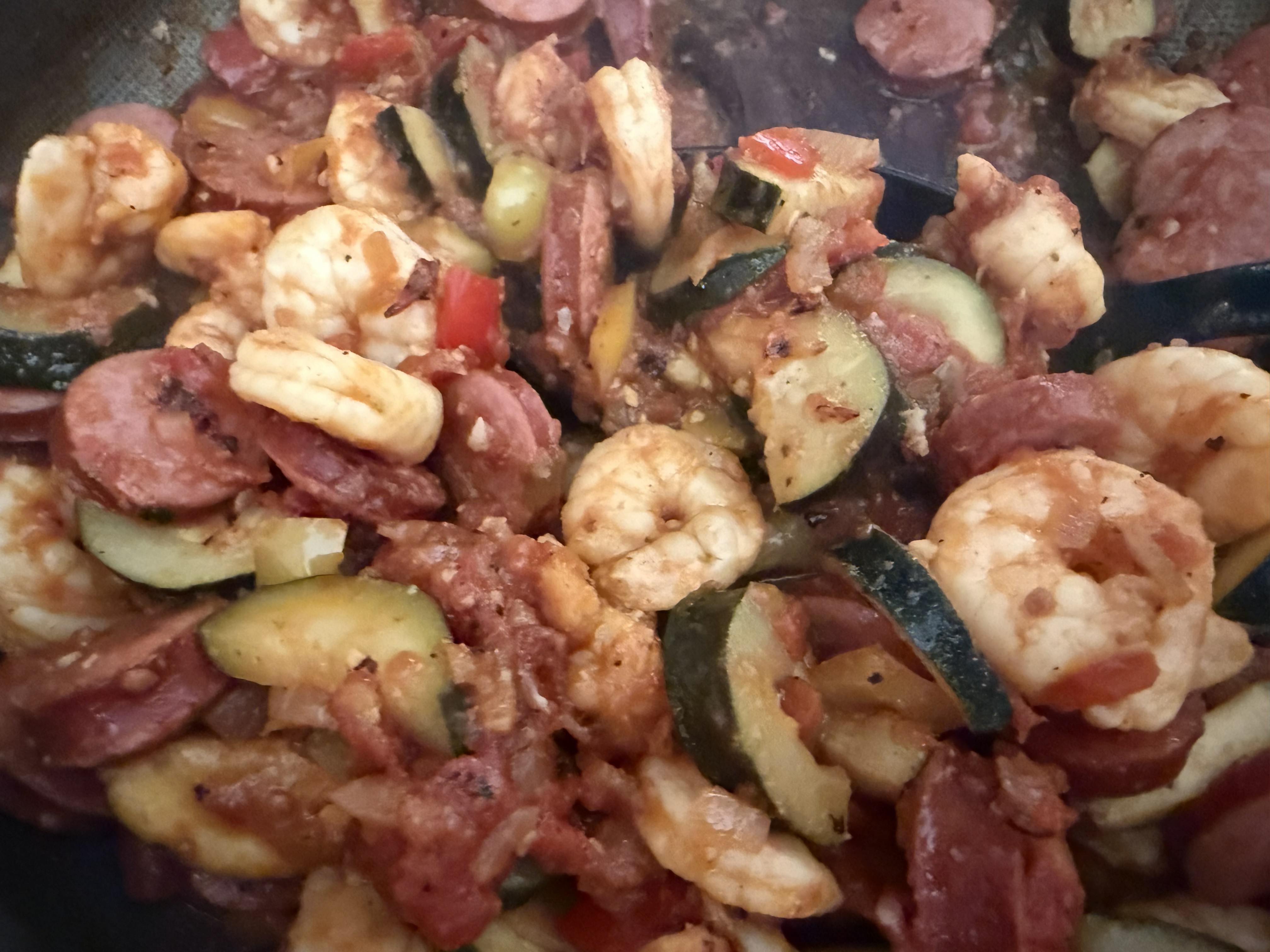 Smoked Sausage & Shrimp Veggie Skillet